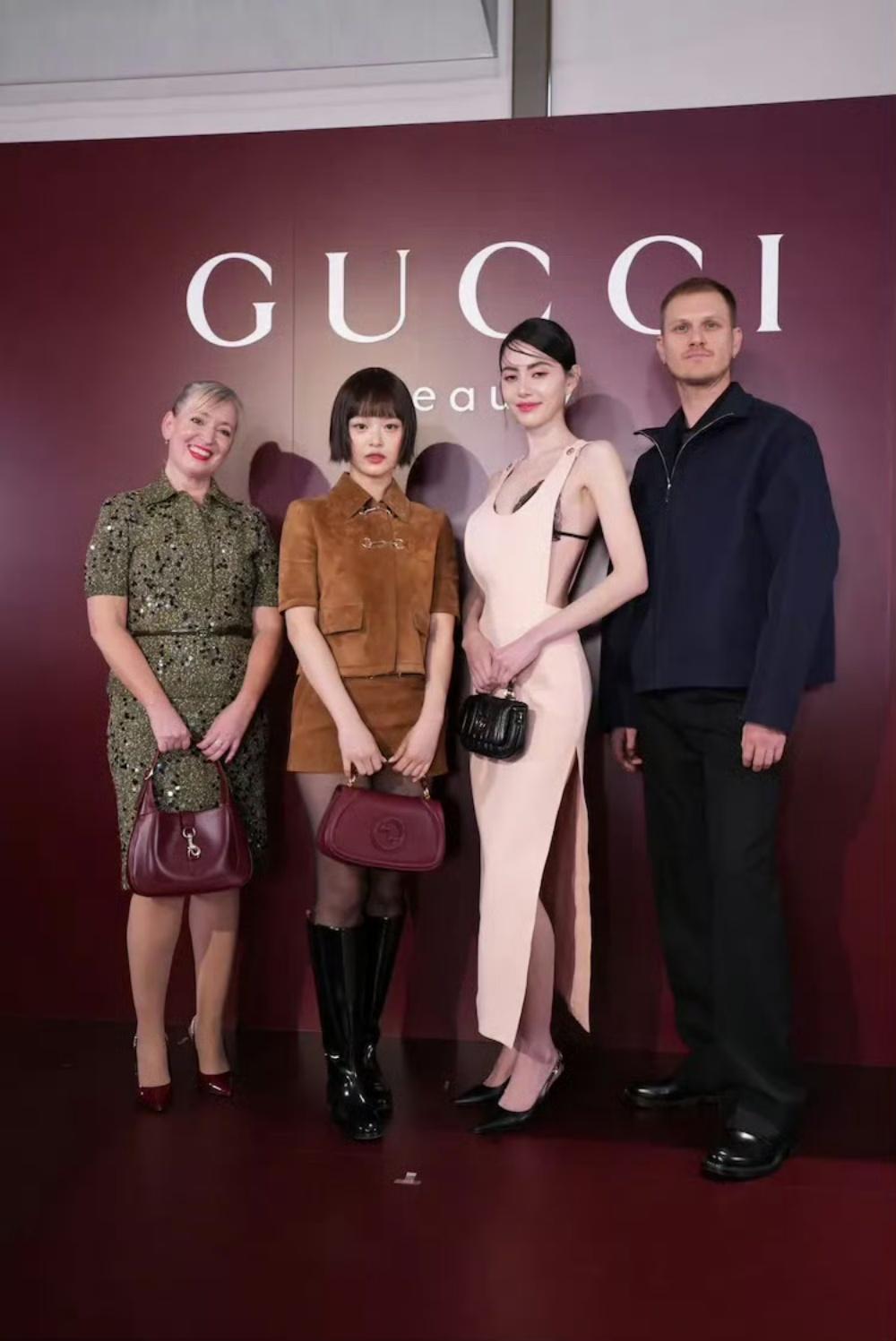 Hanni與Mai Davika同場受邀出席Gucci Beauty在東京的活動。（截自微博）