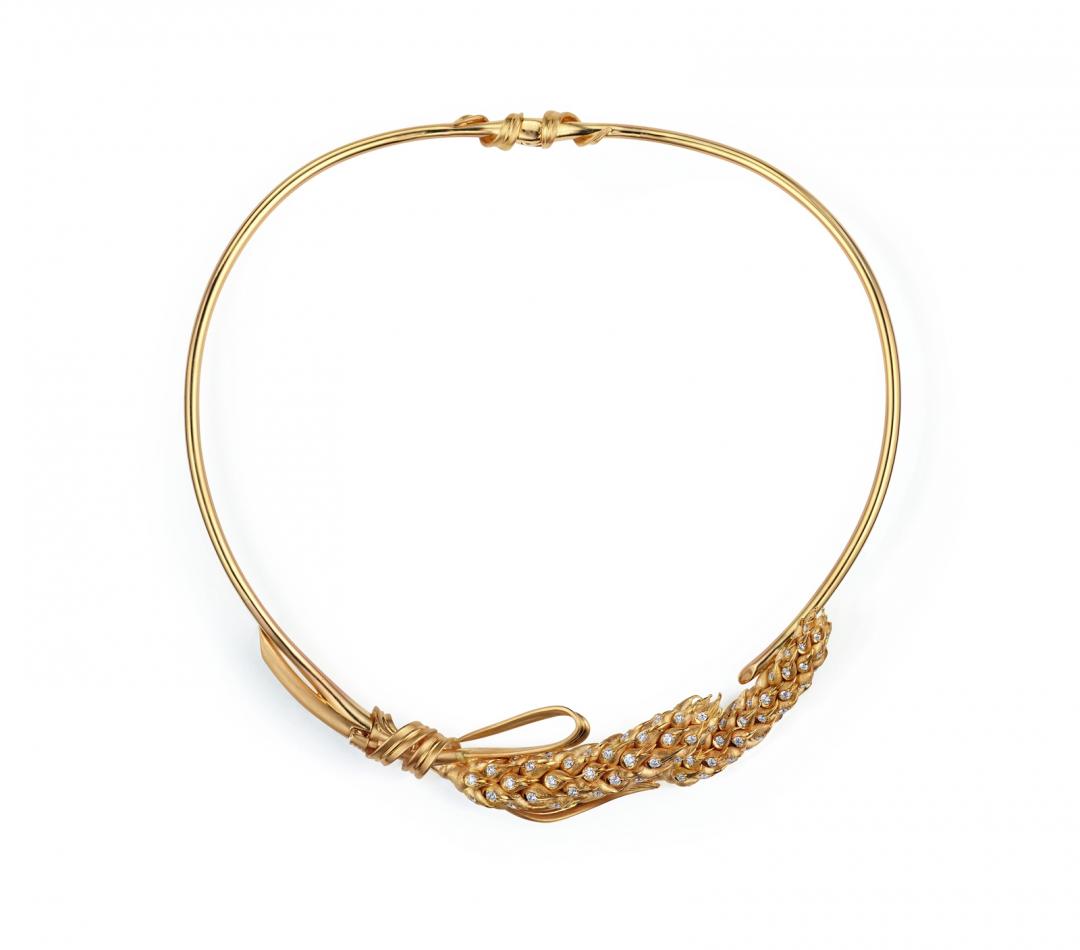 裴斗娜佩戴：Chaumet L'Epi de Blé 18K黃金項鍊。（Chaumet提供）