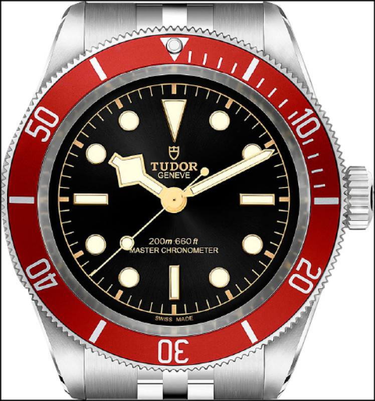 TUDOR Black Bay腕錶，精鋼錶殼，41毫米錶徑，144,500元。