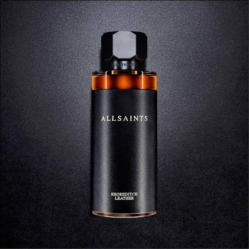 ALLSAINTS逆骨皮革（Shoreditch Leather）以皮件為靈感打造皮革木質調，30ml／2,580元；100ml／3,980元。