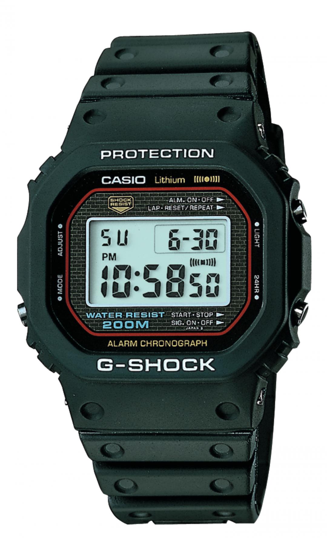 1983年首次問世的初代 G-SHOCK DW-5000C錶款。