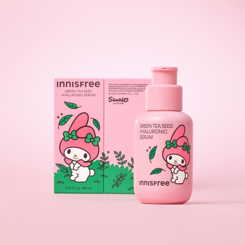 innisfree 綠茶籽玻尿酸保濕精華，美樂蒂限定版，80ml，950元。