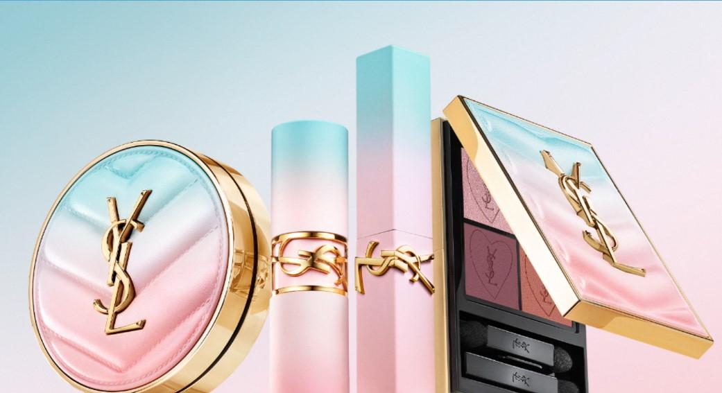 YSL Beauty情人節彩妝高調示愛！幻藍渲粉漸層皮革 眼影心型壓紋浪漫限定
