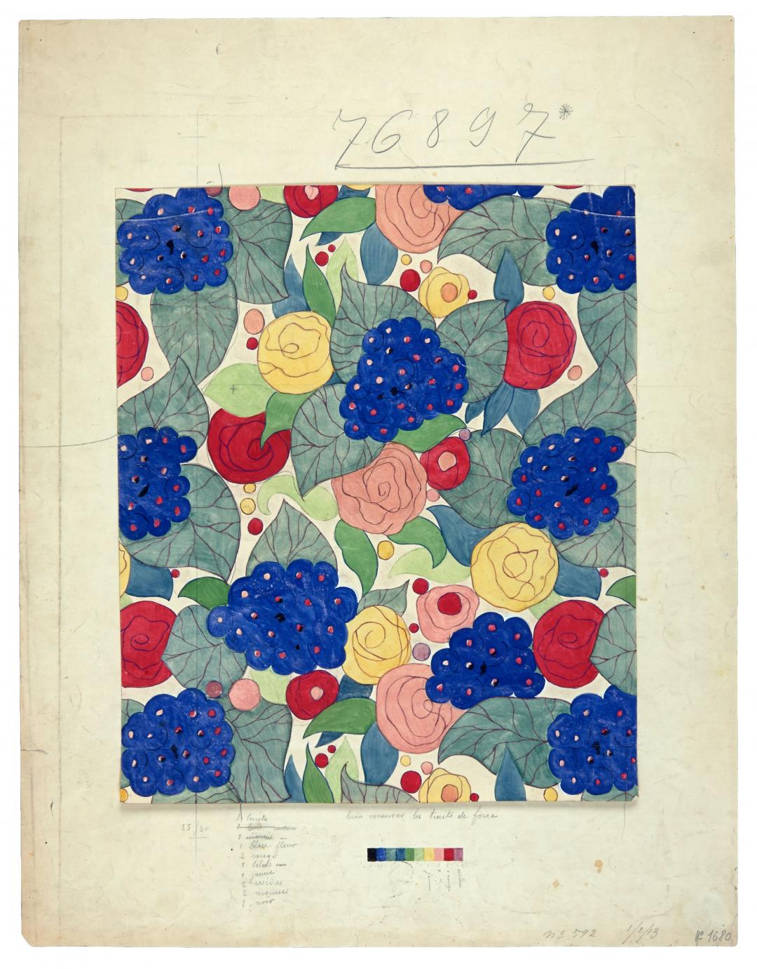 花卉研究（Flowers Study）法國，1913年，巴黎裝飾藝術博物館館藏。