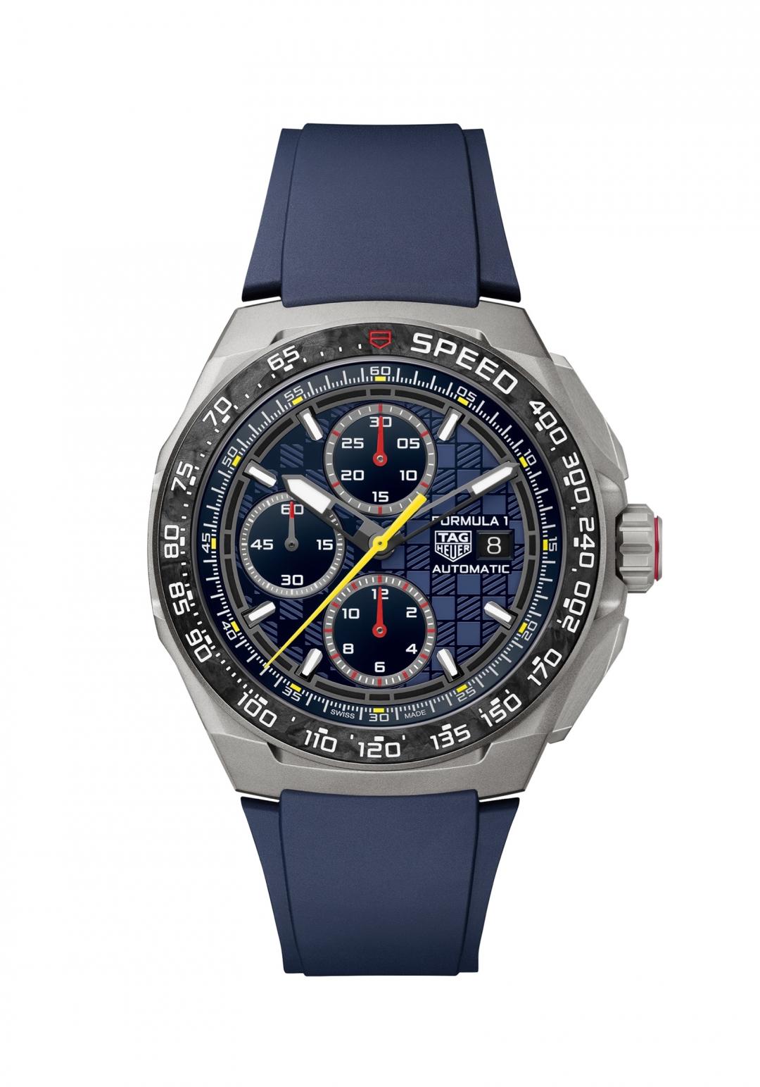 TAG Heuer Formula 1 x 甲骨文紅牛車隊特別版計時腕錶，178,400元。（TAG Heuer提供）