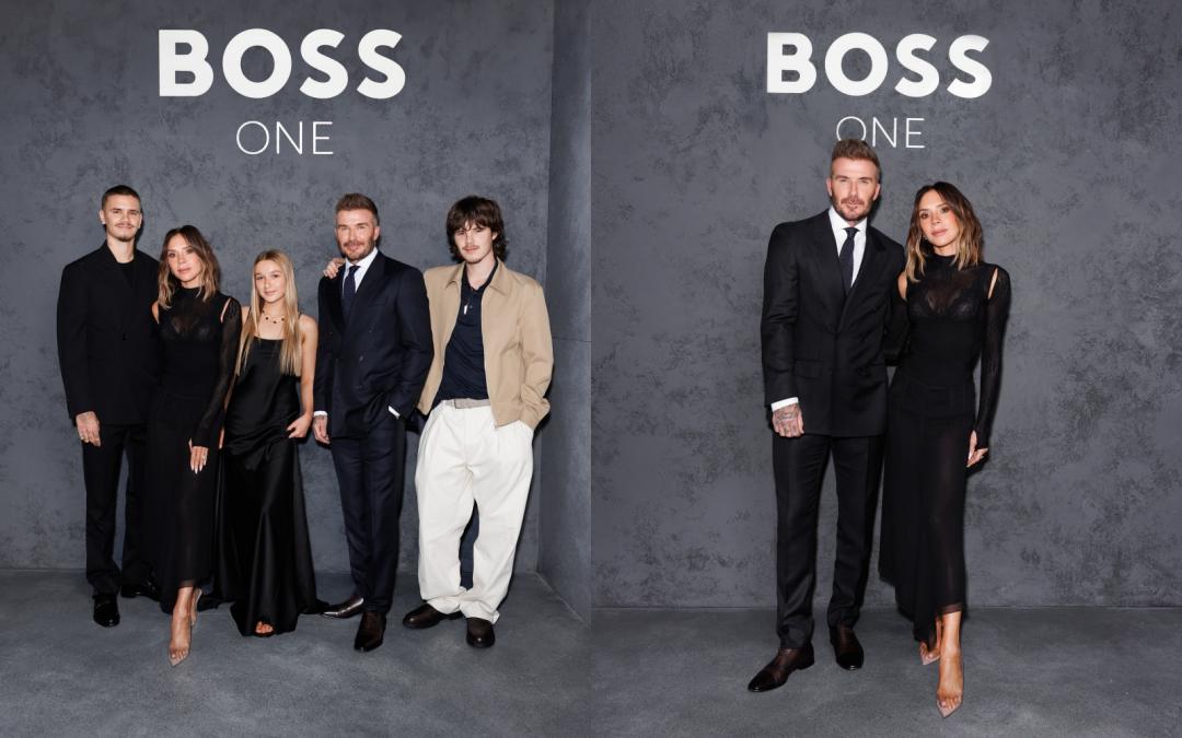 為慶祝貝克漢BOSS ONE內衣廣告釋出，品牌特別於倫敦舉辦活動，向來感情很好的貝克漢家族也都現身力挺。