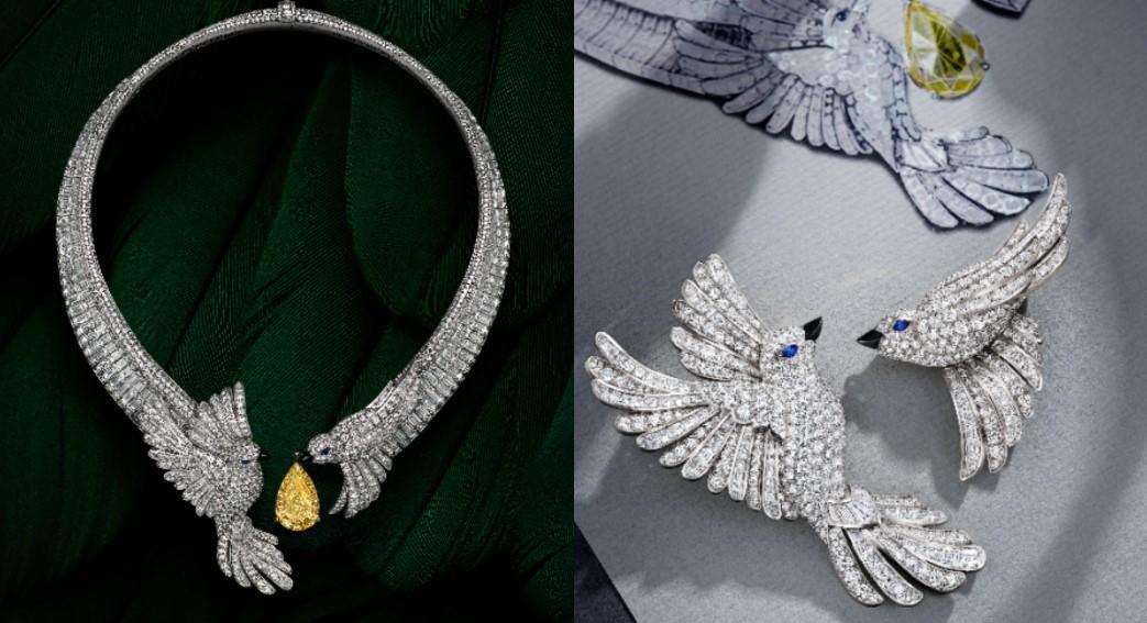 GRAFF以愛之名刻畫雀鳥項鍊！切割鑽石勾勒振翅靈動感 大克拉黃鑽璀璨輝映
