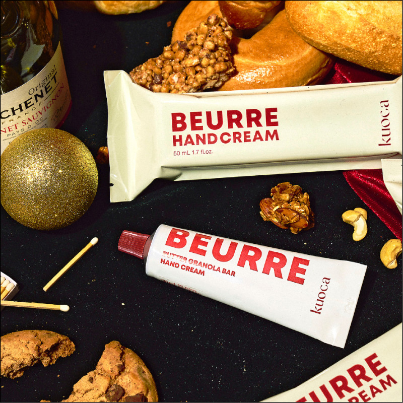 Kuoca×BEURRE Butter Granola bar奶油燕麥棒護手霜，50ml／820元，台灣官網限量發售。