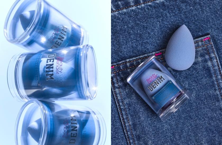 Beautyblender原創美妝蛋，推出「丹寧藍」新色超時髦。690元。
