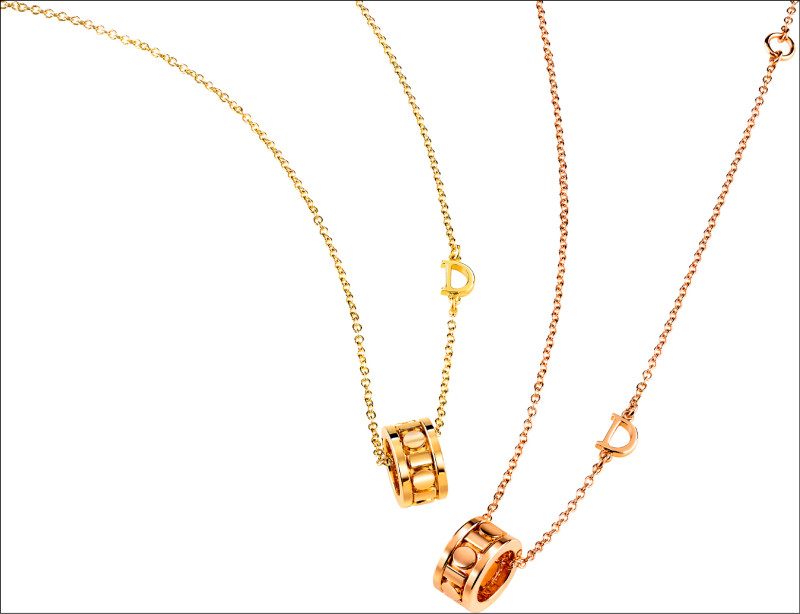 DAMIANI Belle Époque Reel黃金項鍊（左），64,200元；18K玫瑰金項鍊（右），64,200元。