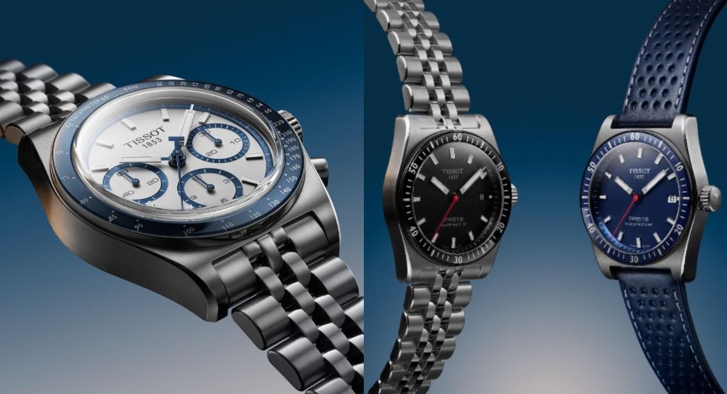 天梭PR516系列腕錶續寫競速傳奇！自動計時款全新藍白配色 大三針首推38毫米錶徑