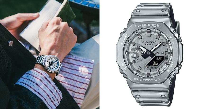 G-SHOCK FINE METALLIC SERIES展現未來時尚，GM-2100YM-8A錶款，9,000元。(G-SHOCK提供，以下同)