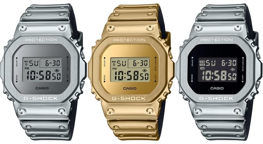 (左起)GM-5600YM-8A8錶款8,000元、GM-5600YMG-9錶款9,500元、GM-5600YM-8錶款8,000元。