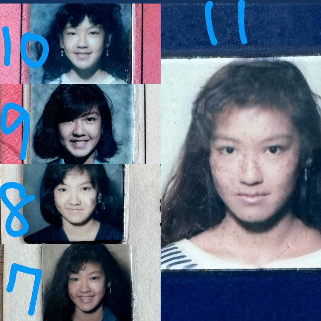 林熙蕾不久前分享小學時期的照片，看得出來從小就是濃眉大眼的美人胚子。