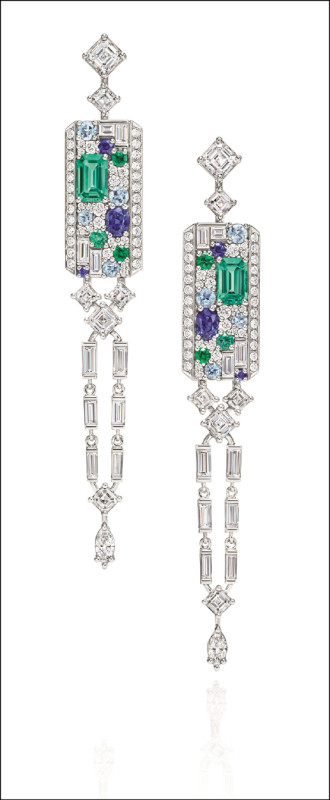 Harry Winston New York系列Central Park Mosaic鑽石耳環，價格店洽。