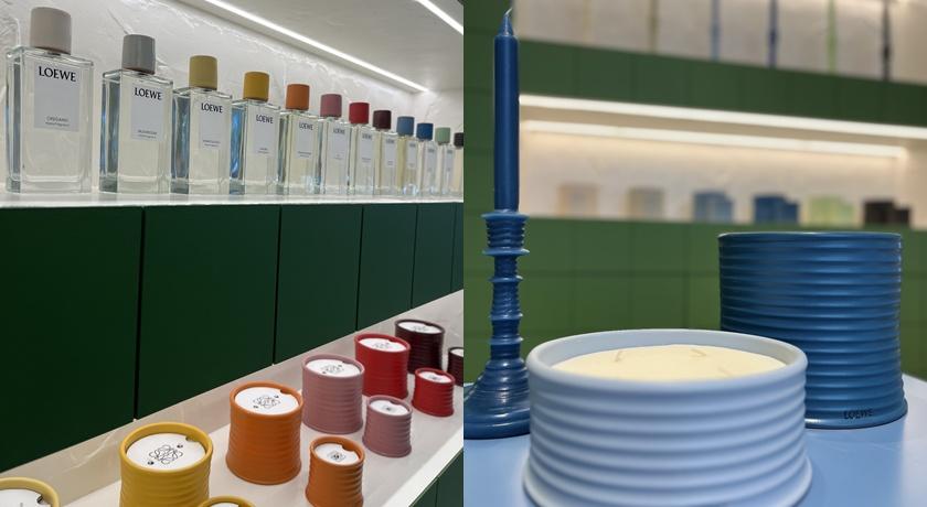 LOEWE家居香氛系列共包涵三種規格的香氛蠟燭、室內香氛噴霧、香氛燭臺、戶外香氛蠟燭、香氛皂、潔膚露以及身體乳。
