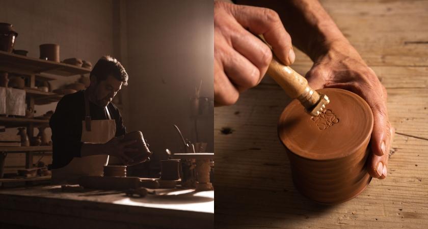 赤陶罐原料取自西班牙小村莊「布雷達」的紅土，陶罐底部還飾有LOEWE經典浮雕圖騰。