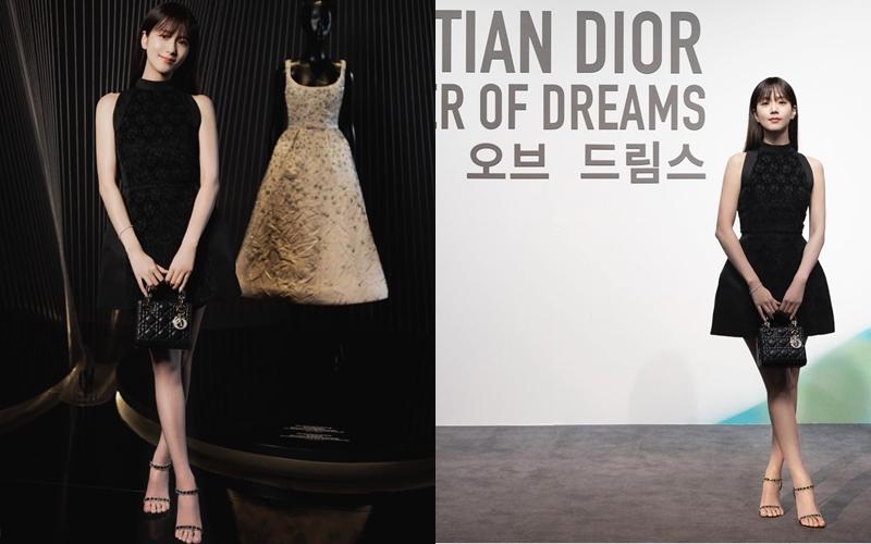 Jisoo身穿最新Dior 2025秋冬系列的黑色短洋裝於首爾出席活動。（翻攝自instagram）