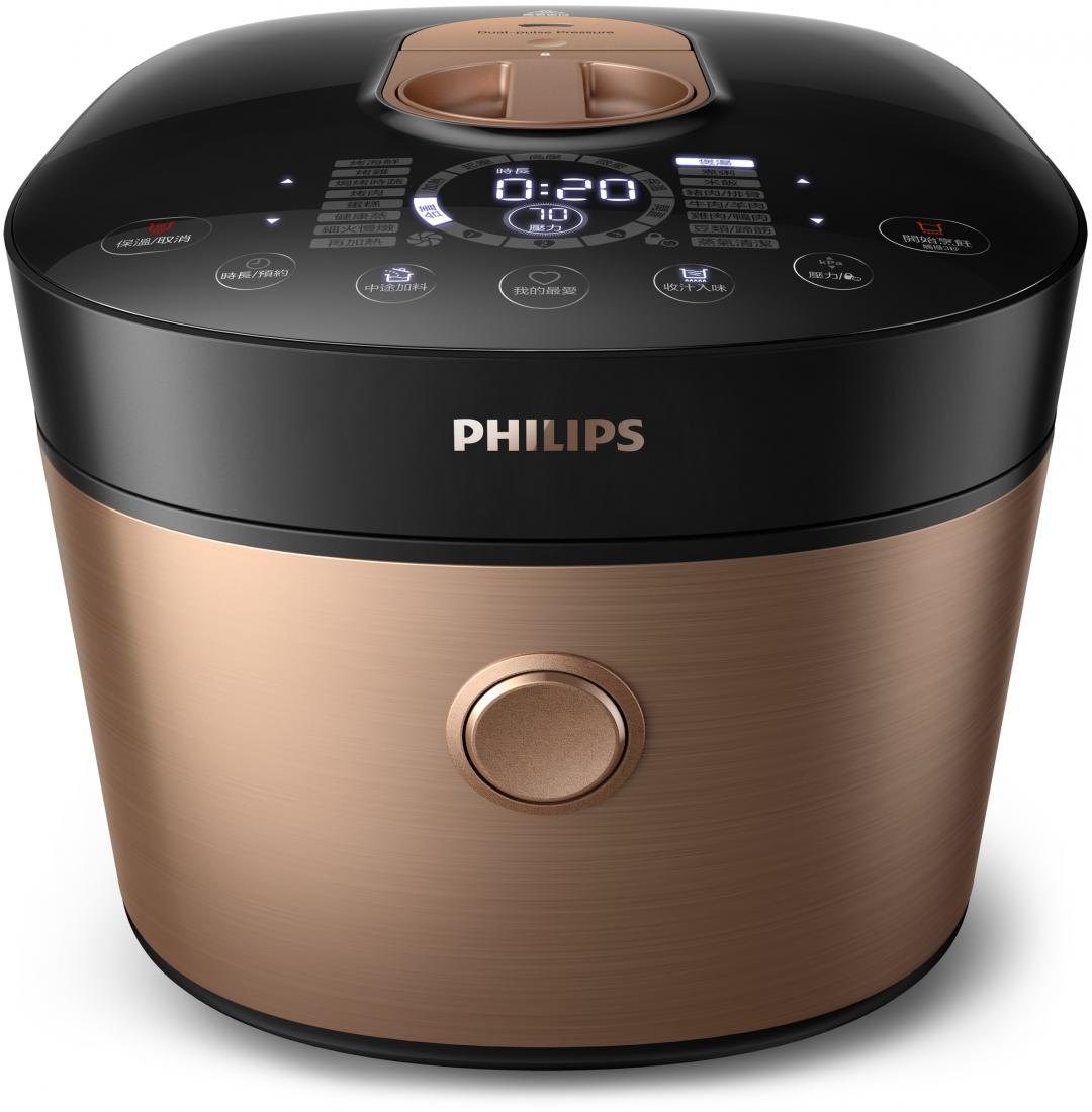 PHILIPS雙重脈衝智慧萬用鍋HD2195+廚神食物調理機(白色)HR7510，特價14,188元，原價29,588元。