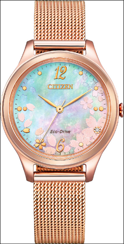 CITIZEN櫻花限定腕錶EM0508-80D腕錶，9,900元。