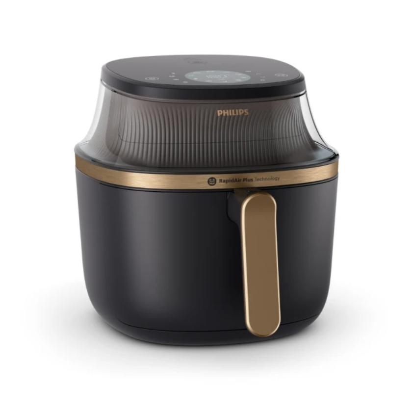 PHILIPS星視界透視海星氣炸鍋4.2L NA322，原價8,490元、特價6,490元 。新品上市，買即贈王品嚴選燒肉組合。