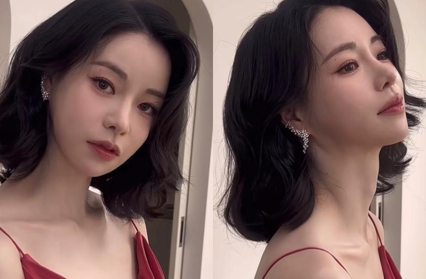 林知衍的眼妝和脣妝都變得婉約，也難怪整體感覺大不同。