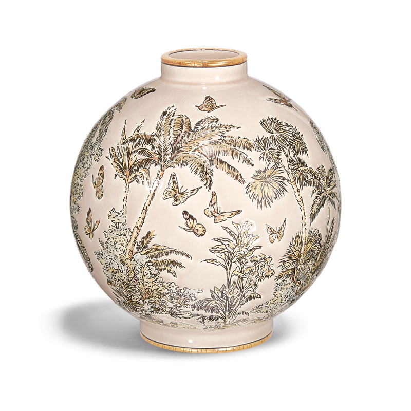 Dioriviera Toile de Jouy Palm 法式印花圖騰花瓶，價格未定。（Dior提供）