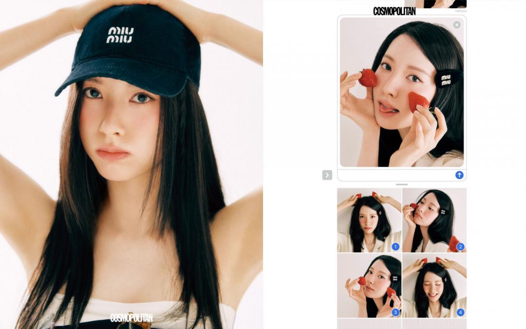 金知妍換穿多套MIU MIU拍攝。