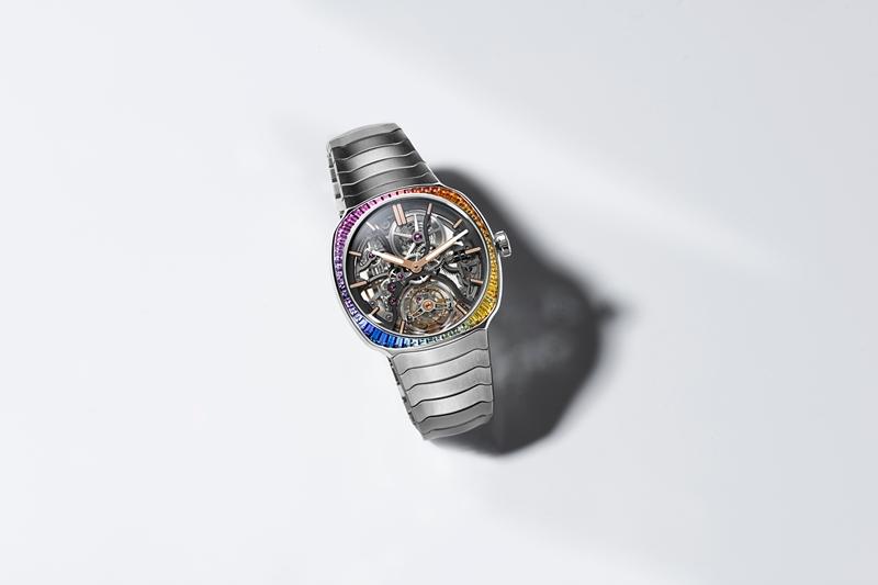 疾速者陀飛輪鏤空彩虹腕錶，不鏽鋼款，5,080,000元。（H.Moser & Cie.提供）