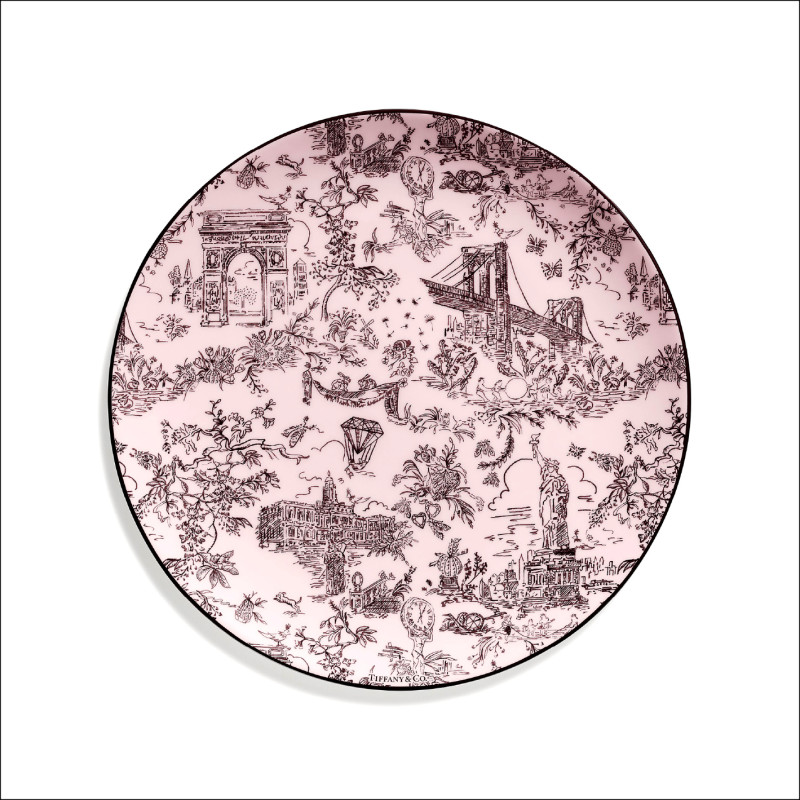 Tiffany Toile摩根石色印花陶瓷盤，3,400元。