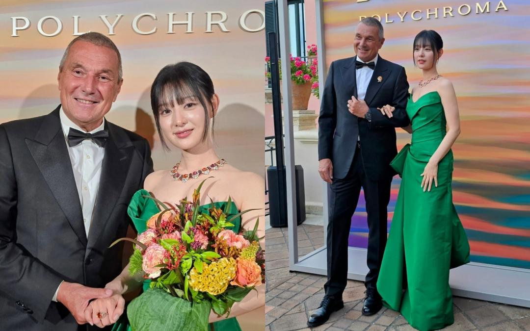 寶格麗總裁Jean-Christophe Babin活動後在社群曬兩人合照，還埋伏筆預約「韓國見！」