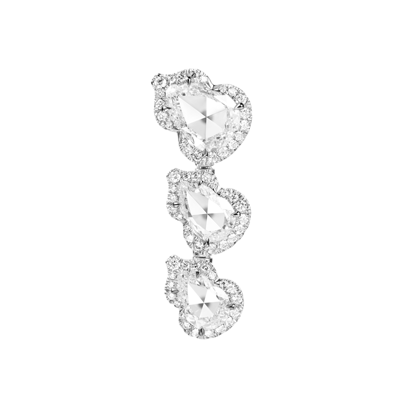 Qeelin Wulu Diamond高級珠寶系列18K白金鑽石耳環。（Qeelin提供）