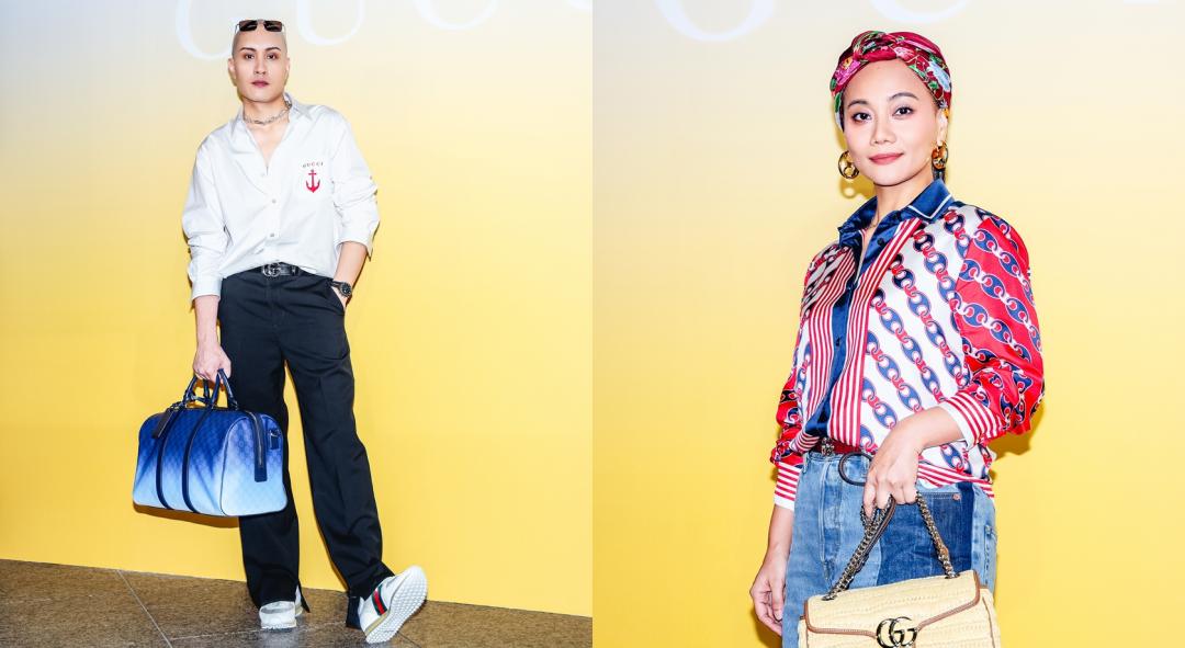 藝人YELLOW黃宣、ABAO阿爆受邀出席Gucci夏季新品上市活動。