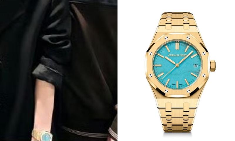 選戴的為Audemars Piguet Royal Oak綠松石錶款。（翻攝自instagram）