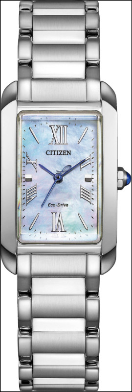 以白蝶貝錶盤展現豐富光影變化的CITIZEN L系列EW5620-55N錶款，台灣限量100只，每只15,800元。