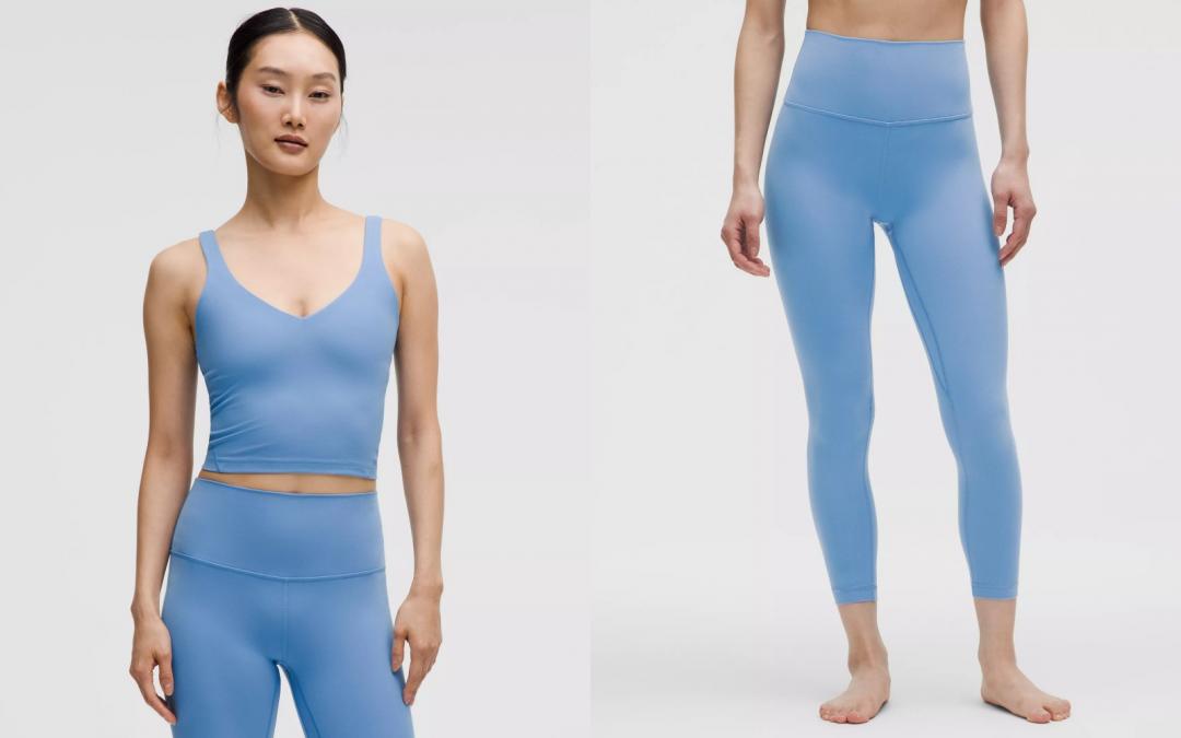 （左起）Align™背心（NT$2,280）、Align™高腰緊身褲24亞洲剪裁（NT$3,480）。