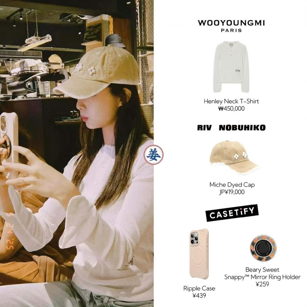 簡單的白色針織衫搭配牛仔褲，依舊掩不住明星風採。