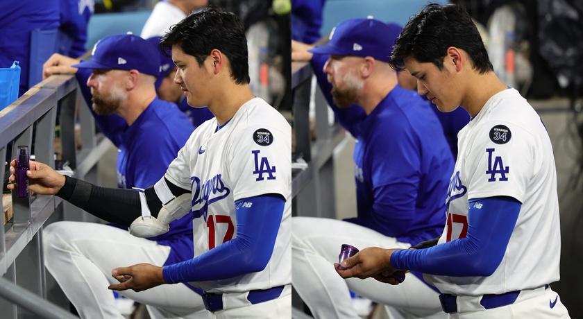 大谷翔平近日在比賽期間更捕捉到一舉動，在網路引起討論。