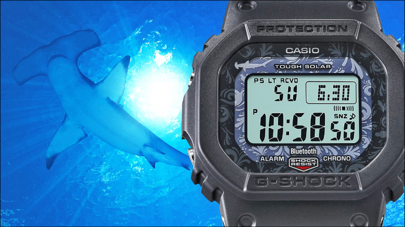 G-SHOCK以雙髻鯊為靈感，與查爾斯‧達爾文基金會推出聯名錶款GW-B5600CD-1A2，5,800元。