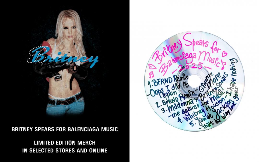 BALENCIAGA MUSIC｜BRITNEY SPEARS系列，不只推出各式單品，還加碼獻上一份由小甜甜親自選編的獨家播放歌單。