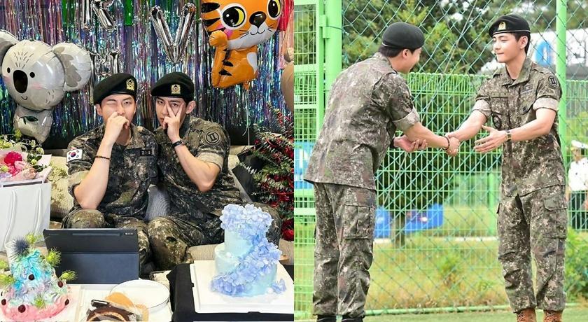 BTS防彈少年團隊長金南俊與人氣成員金泰亨日前同一天退伍。