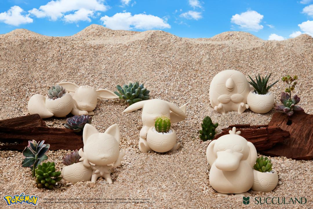 有肉SUCCULAND推出寶可夢官方授權植栽系列，以五隻寶可夢為主角。