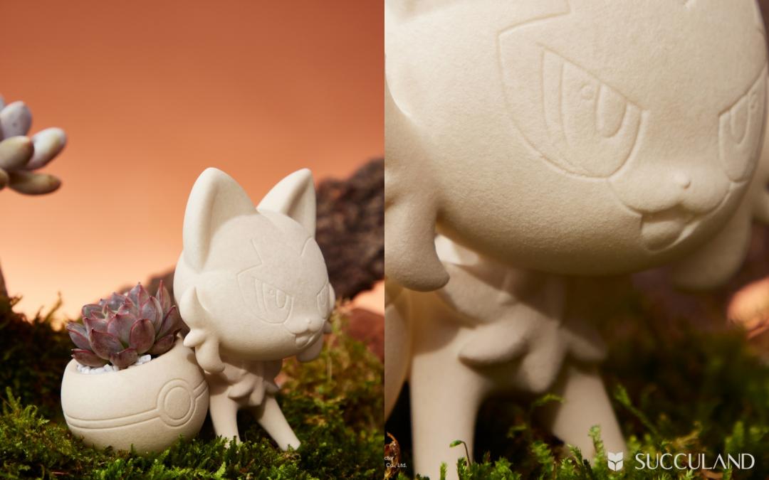 高純度瓷土輔以手塗質感化妝土工藝，造就盆器表面上的細緻紋理。新葉喵三入組，售價NT$4,883元。