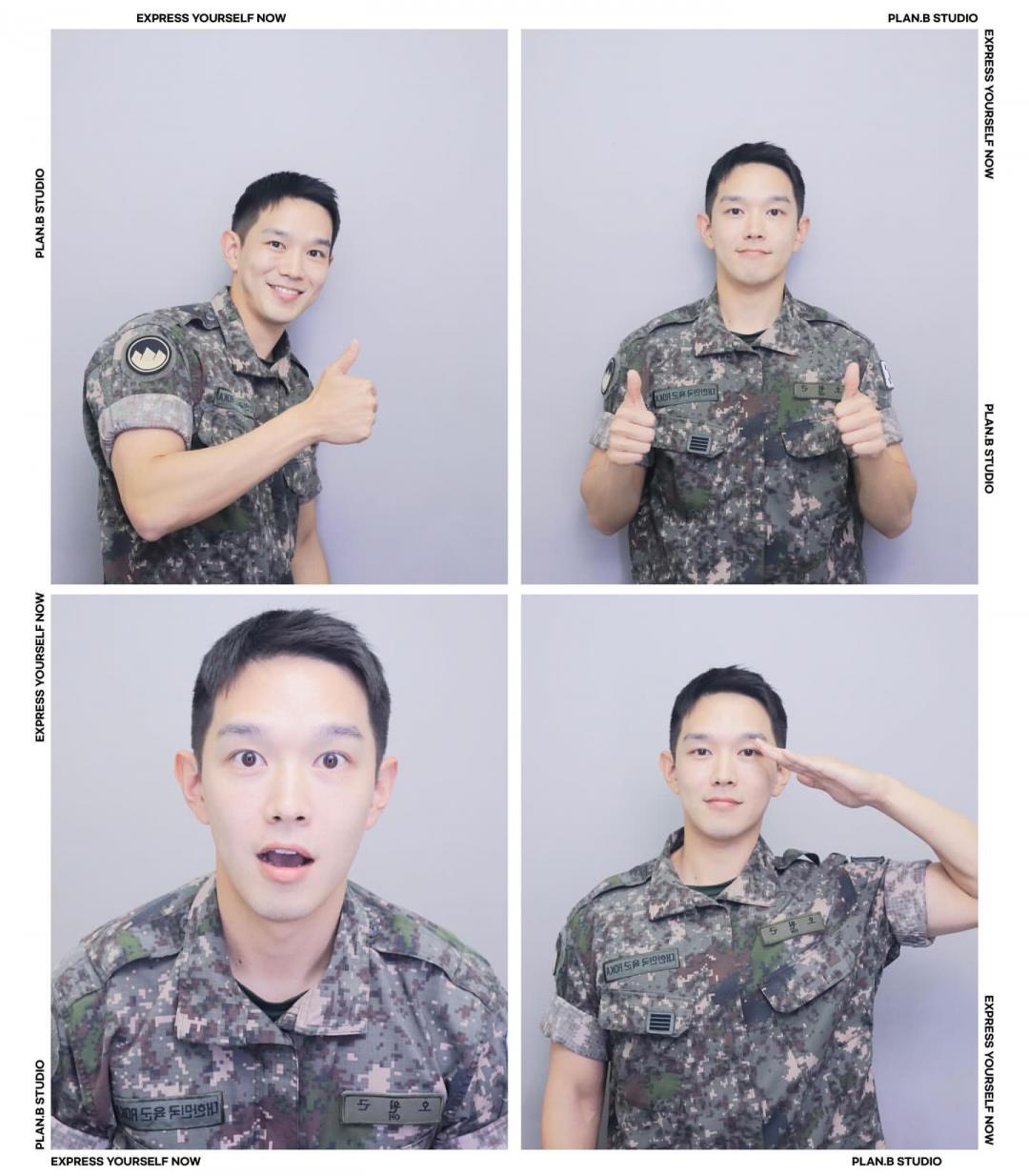 Kevin Oh退伍後也曬出穿著阿兵哥制服的人生四格，與粉絲分享退伍喜訊。
