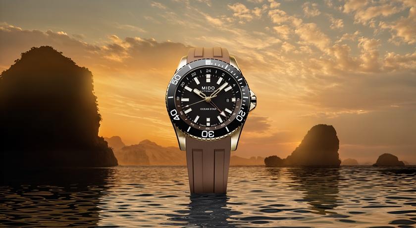 美度MIDO超人氣Ocean Star潛水錶黑金配色帥翻！鈦游絲機芯搭GMT 實用升級 