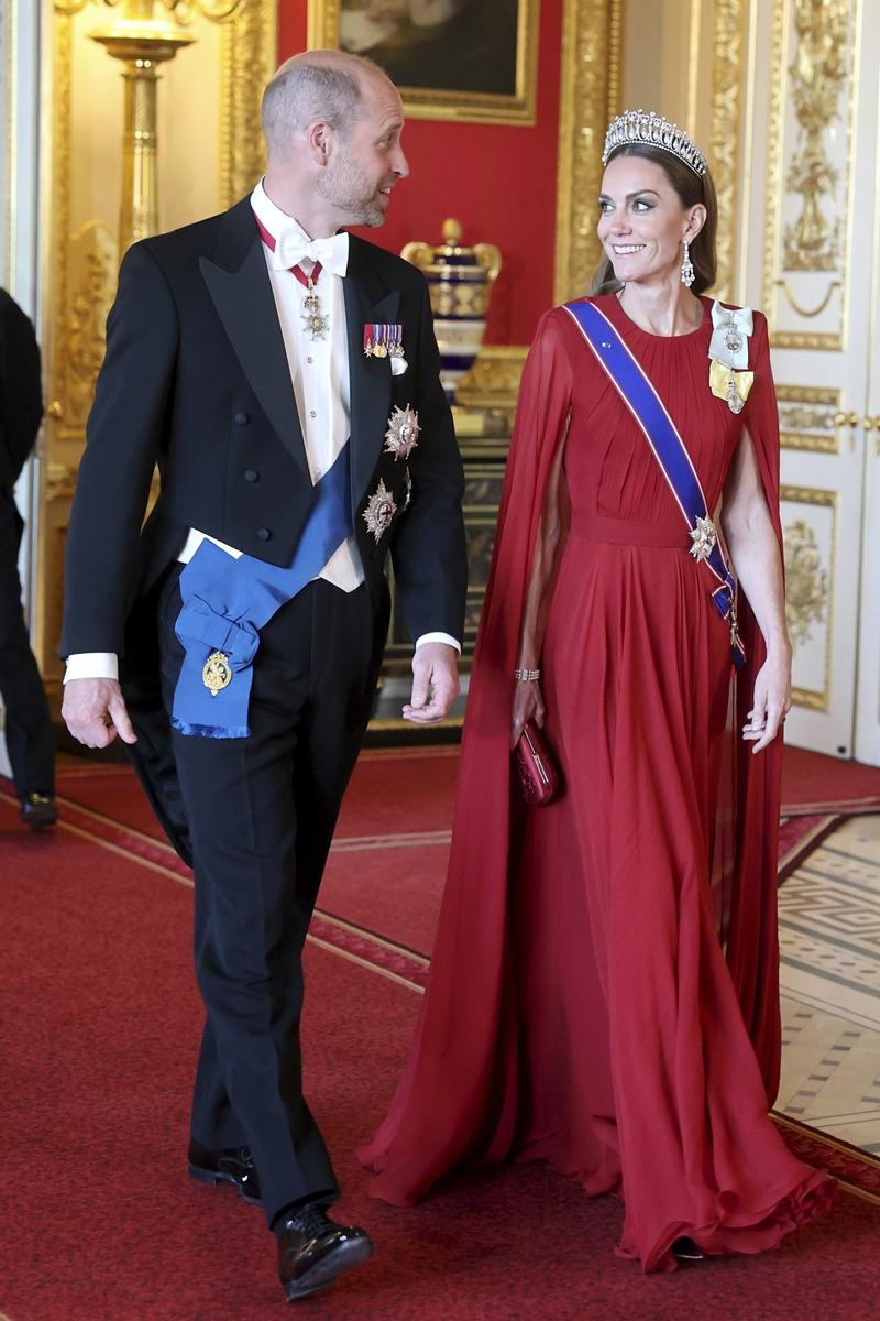 威廉王子、凱特王妃現身英國國宴。（美聯社）
