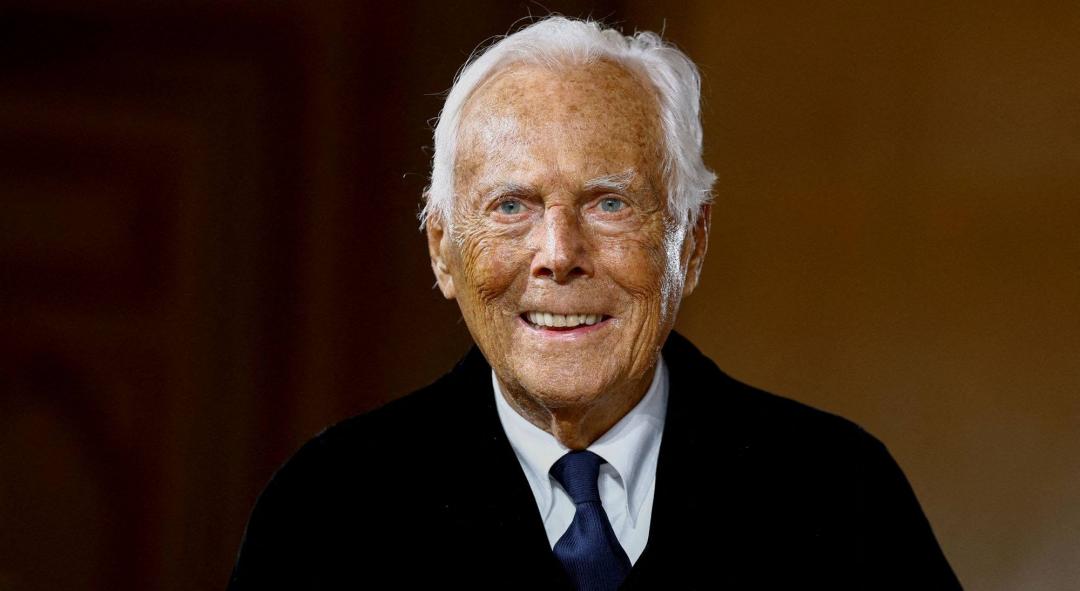 Giorgio Armani最後一次公開亮相是在2025年初，照慣例為ARMANI PRIVÉ高訂系列發表謝幕。（圖／路透）