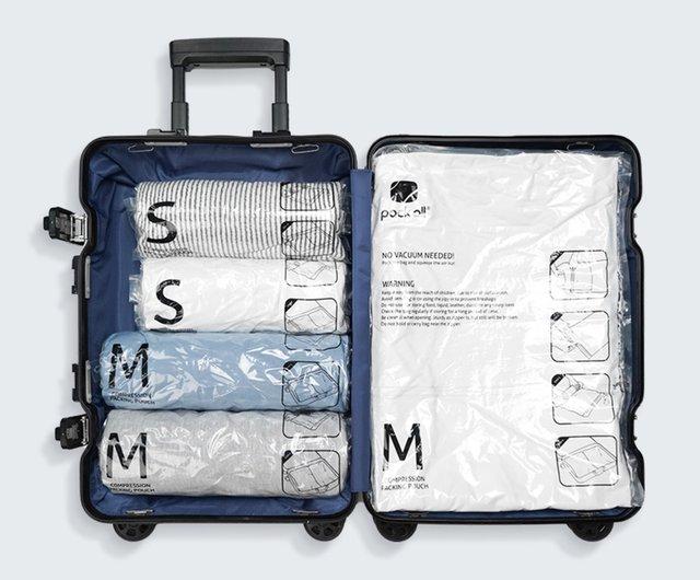 pack all手捲衣物壓縮袋 六入裝，350元。