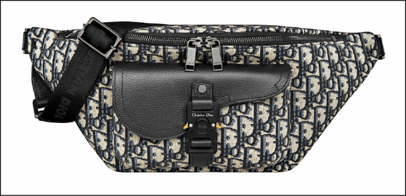 Dior Saddle黑色Oblique緹花單肩包，73,000元。