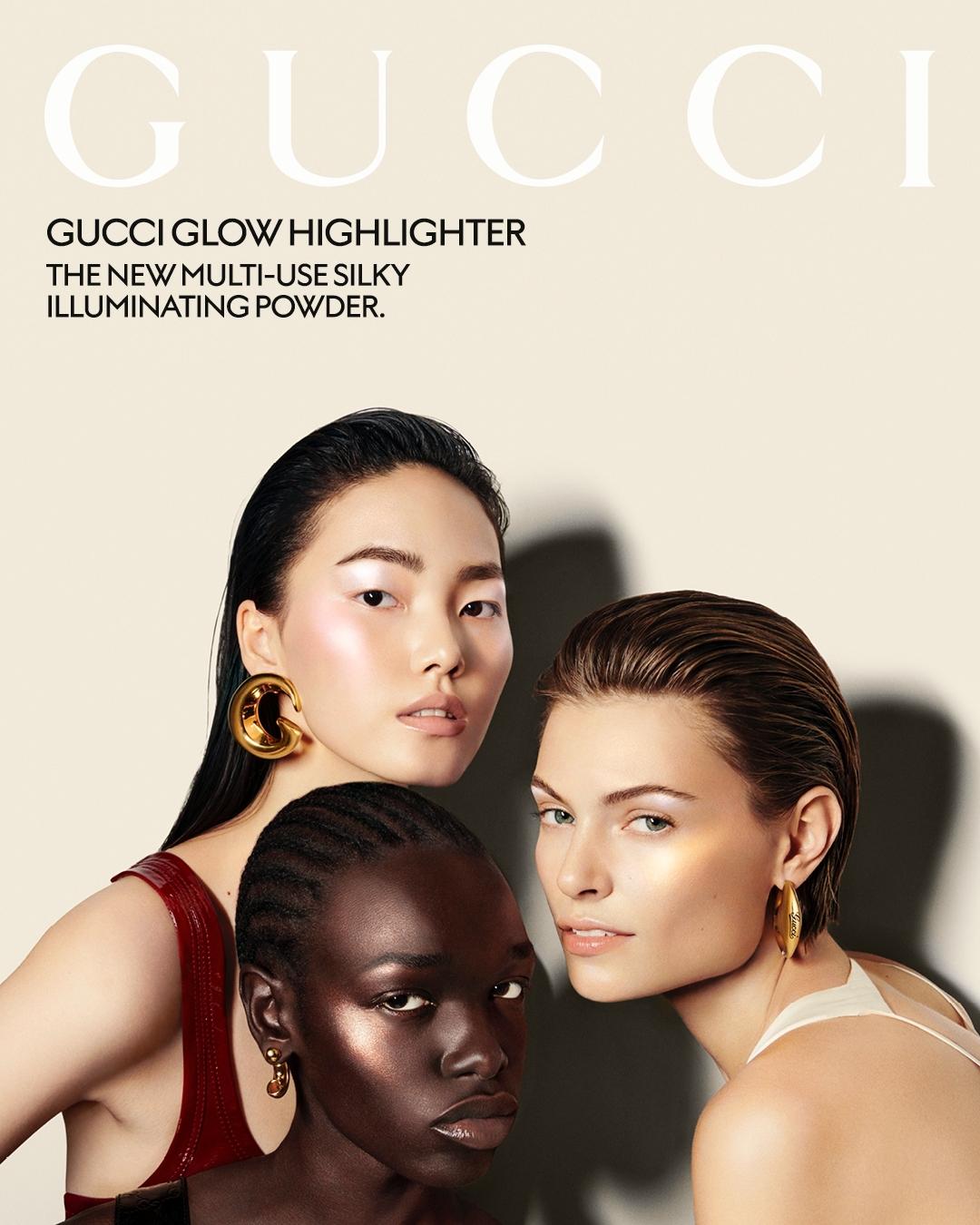 GUCCI BEAUTY「立體高光亮彩粉餅」，蘊含高濃度細緻珍珠粒，搭載品牌獨家捕光科技，怎麼動都有光。